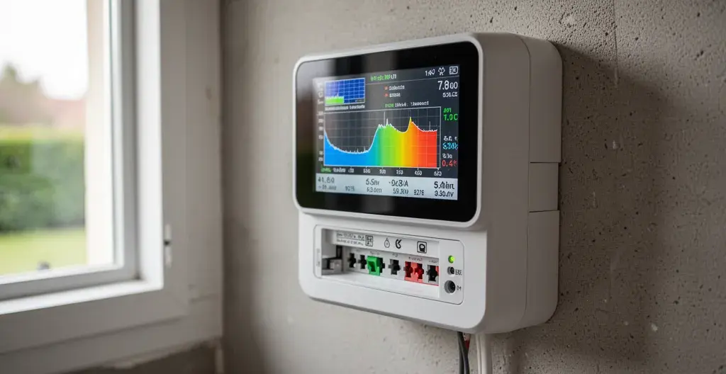 Compteur intelligent affichant la production solaire d'une installation photovoltaïque